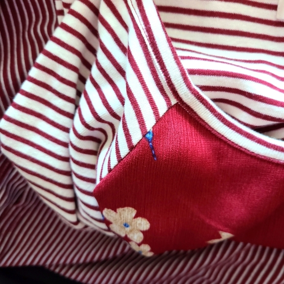 Anthropologie Maeve Floral Striped Top Short Sleeve XS - Picture 5 of 6